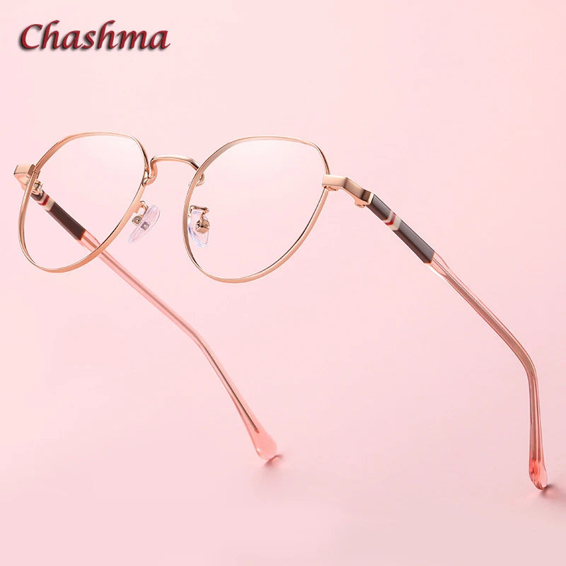 Chashma Ottica Women's Full Rim Flat Top Round Titanium Eyeglasses 961921