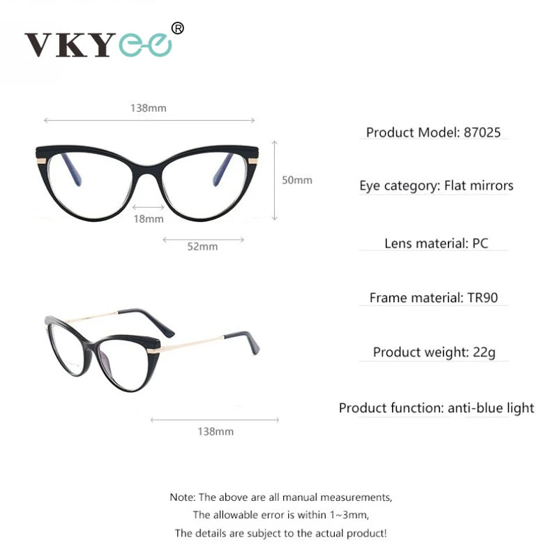 Vicky Women's Full Rim Oval Cat Eye Tr 90 Alloy Reading Glasses 87025
