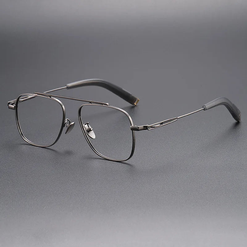 Yimaruili Men's Full Rim Oval Square Titanium Eyeglasses 369105