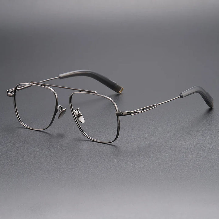 Yimaruili Men's Full Rim Oval Square Titanium Eyeglasses 369105