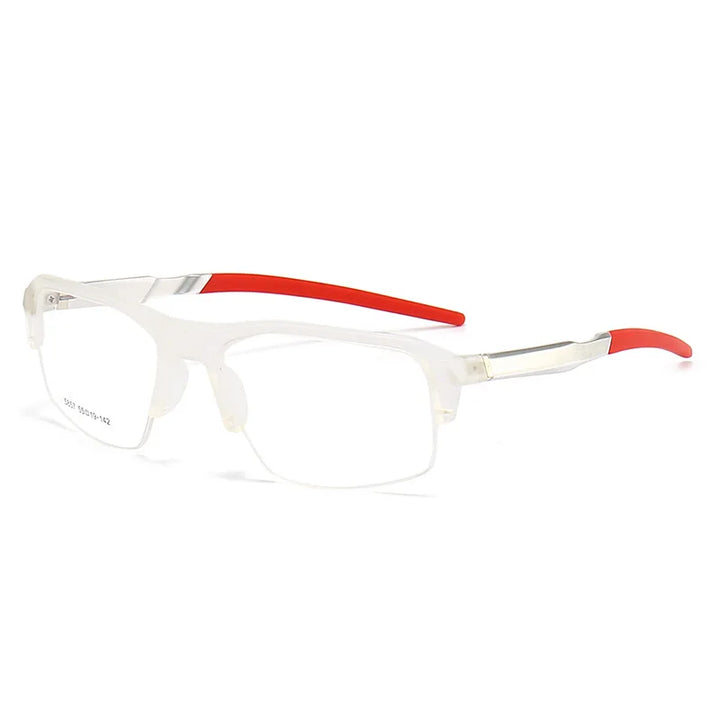 Yimaruili Unisex Semi Rim Square Aluminum Tr 90 Sport Eyeglasses 58578