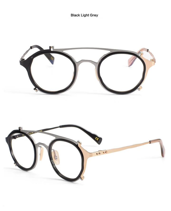 Muzz 0028 unisex round titanium acetate prescription eyeglasses — view 5