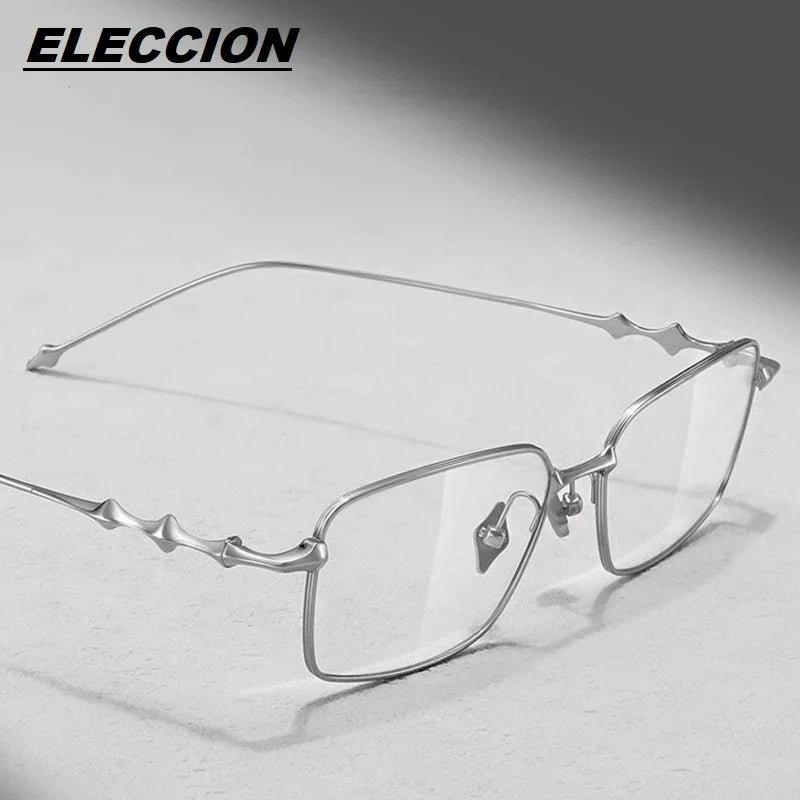 Eleccion Unisex Full Rim Square Titanium Eyeglasses 14935 Full Rim Eleccion