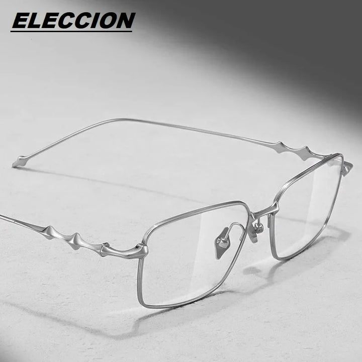 Eleccion Unisex Full Rim Square Titanium Eyeglasses 14935 Full Rim Eleccion