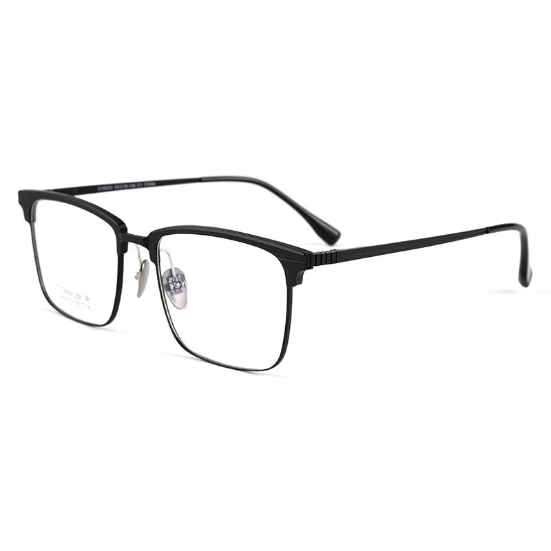 Handoer Men's Full Rim Square Titanium Alloy Eyeglasses 9202 Full Rim Handoer black  