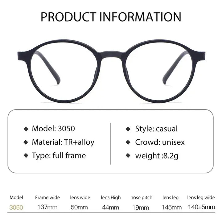 Handoer 305099 Womens Full Rim Round Tr 90 Titanium Frames — view 2 | Handoer at FuzWeb