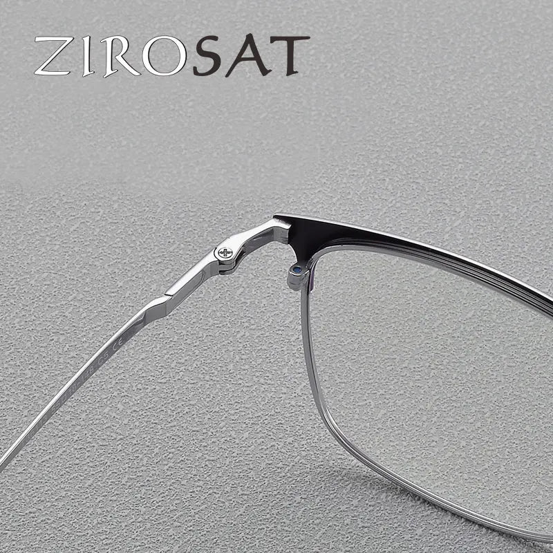 Zirosat Men's Full Rim Square Titanium Eyeglasses 36113 Full Rim Zirosat   