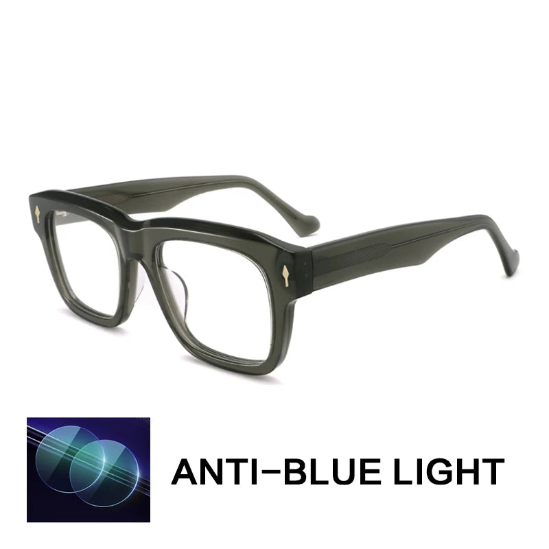 Gatenac Unisex Full Rim Big Square Acetate Reading Glasses 882290