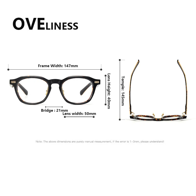 Oveliness Unisex Full Rim Oval Square Acetate Eyeglasses 321023