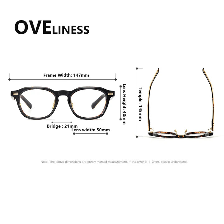 Oveliness Unisex Full Rim Oval Square Acetate Eyeglasses 321023