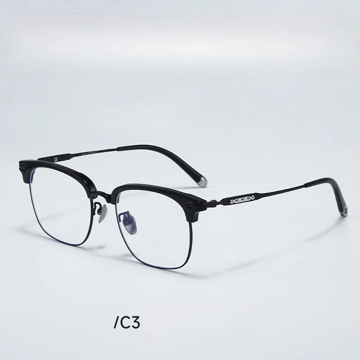 Momoja Unisex Full Rim Square Titanium Eyeglasses 122214