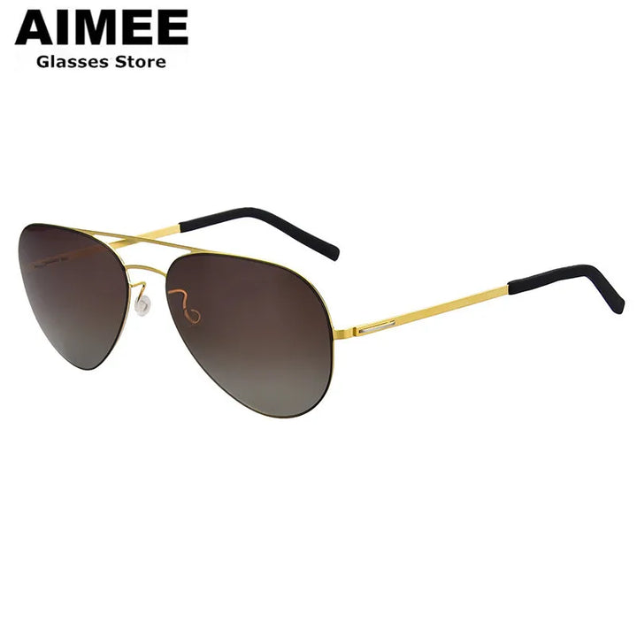 Aimee Women's Full Rim Oval  Double Bridge Titanium Sunglasses 198001