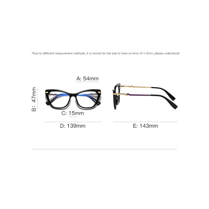 Laoyehui Women's Full Rim Cat Eye Tr 90 Alloy Reading Glasses L2107 Reading Glasses Laoyehui   