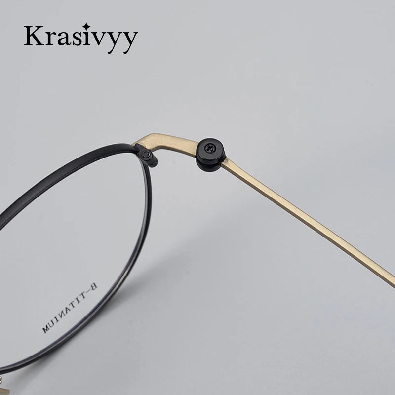 Krasivyy Unisex Full Rim Round Titanium Eyeglasses Kr871 Full Rim Krasivyy   