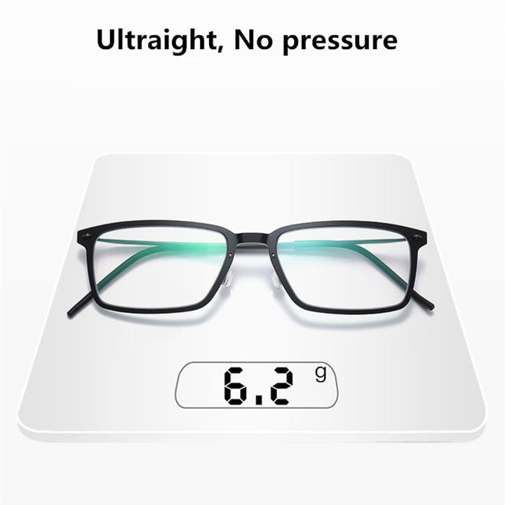 Hdcrafter Men's Full Rim Square Screwless Titanium Eyeglasses 6528hs Full Rim Hdcrafter Eyeglasses   