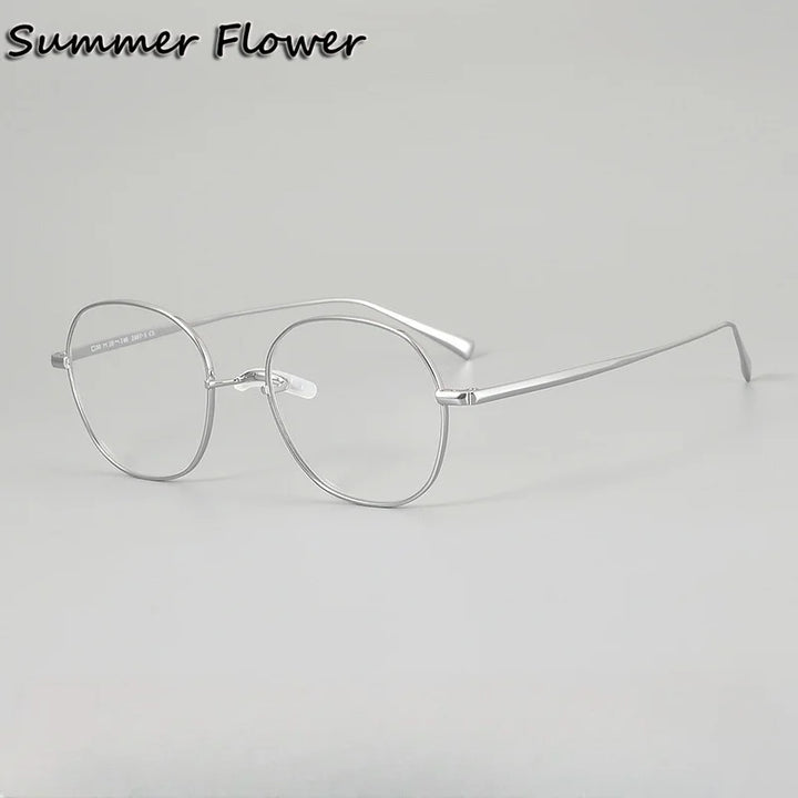 Summer Flower Unisex Full Rim Oval Square Titanium Eyeglasses 612407