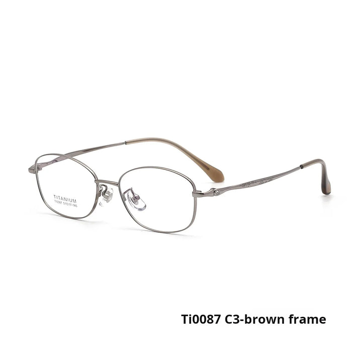 Xbora Women's Full Rim Oval Polygon Titanium Eyeglasses 540087