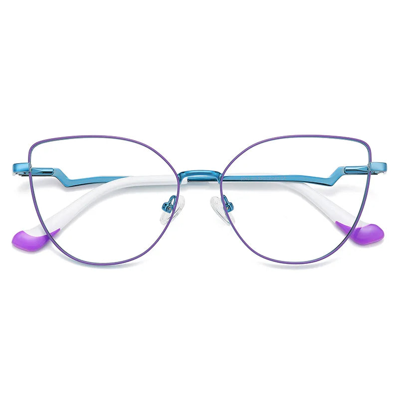 Zirosat Women's Full Rim Oval Cat Eye Alloy Eyeglasses 53043