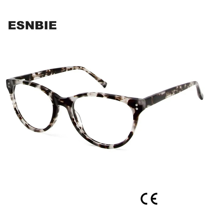 Esnbie Women's Full Rim Square Cat Eye Acetate Eyeglasses 241161 Full Rim Esnbie   