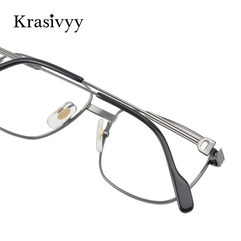 Krasivyy Women's Full Rim Flat Top Square Titanium Eyeglasses 2940 Full Rim Krasivyy   