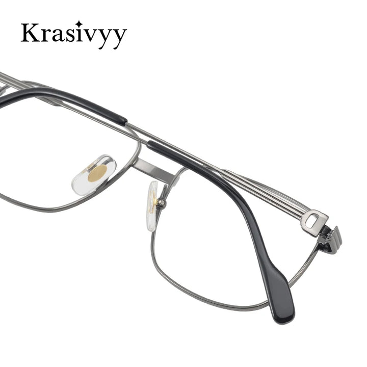 Krasivyy Women's Full Rim Flat Top Square Titanium Eyeglasses 2940 Full Rim Krasivyy   