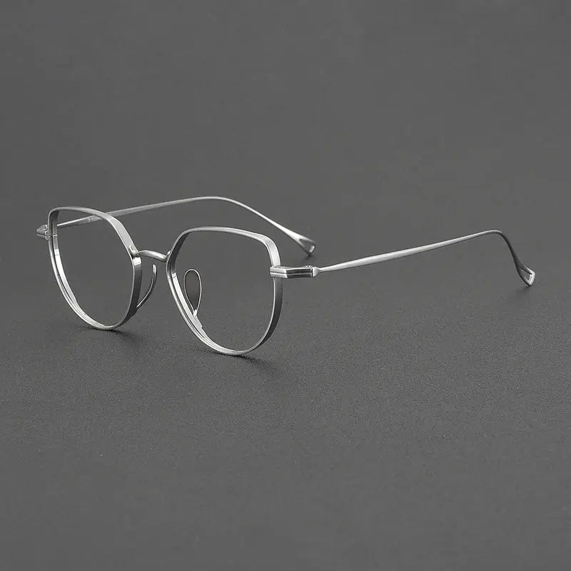 Aror Unisex Full Rim Flat Top Oval Cat Eye Titanium Eyeglasses 30027.