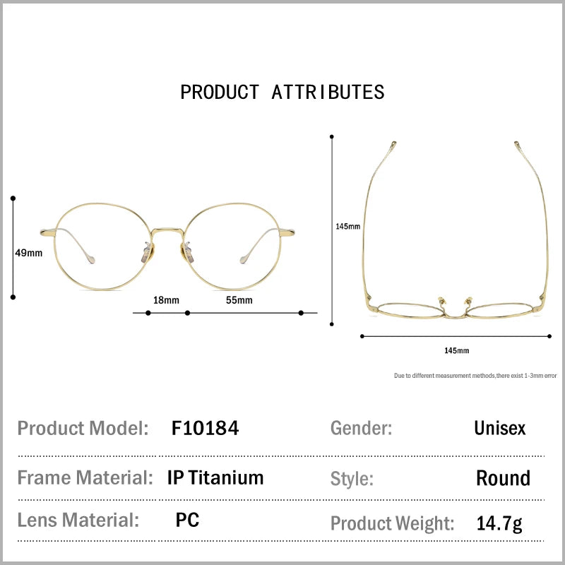 Muzz Unisex Full Rim Oval Round Titanium Eyeglasses 10184
