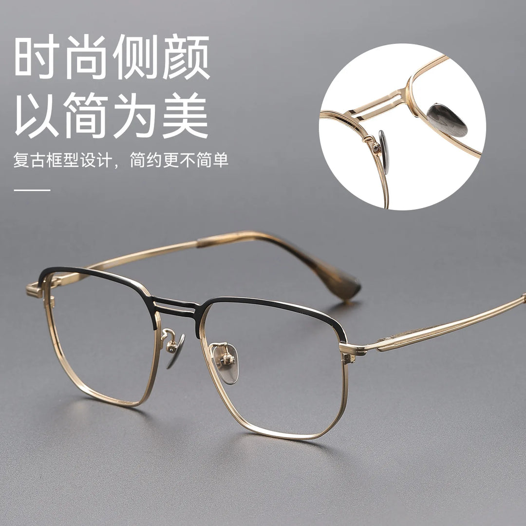 Bclear Unisex Full Rim Square Titanium Eyeglasses SM-DTX-153