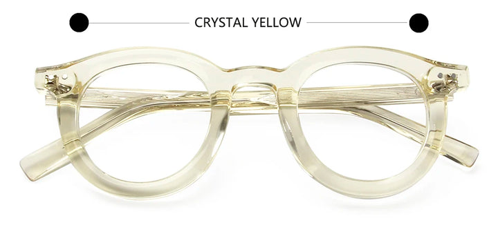 Esnbie Unisex Full Rim Round Acetate Eyeglasses 23036