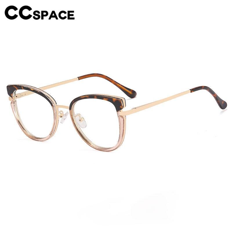 CCSpace Women's Full Rim Cat Eye Tr 90 Titanium Eyeglasses 56831 Full Rim CCspace   