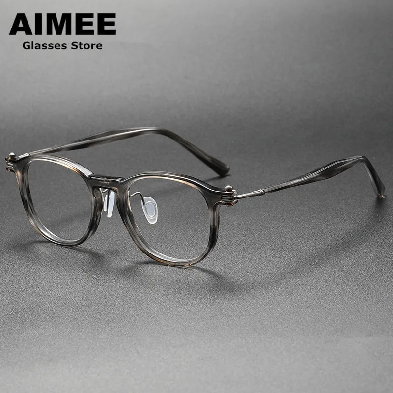 Aimee Unisex Full Rim Square Acetate Titanium Eyeglasses 195885