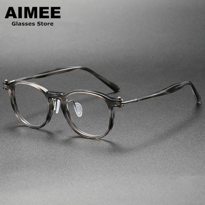 Aimee Unisex Full Rim Square Acetate Titanium Eyeglasses 195885