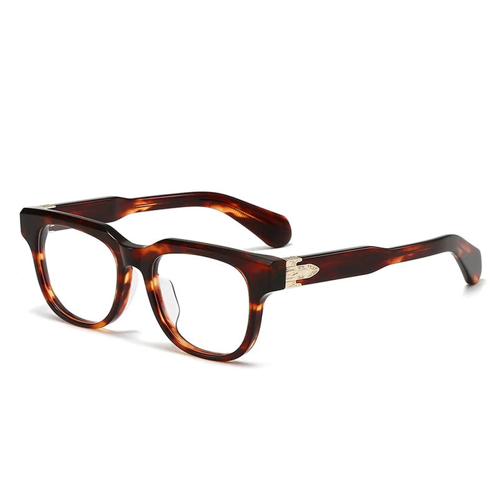 Black Mask Unisex Full Rim Square Thick Acetate Eyeglasses 30312 Full Rim Black Mask Tortoise  