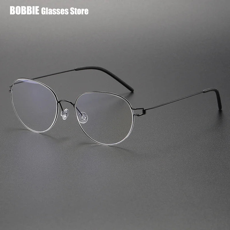 Bobbie Women's Full Rim Oval Round Screwless Titanium Eyeglasses 524317