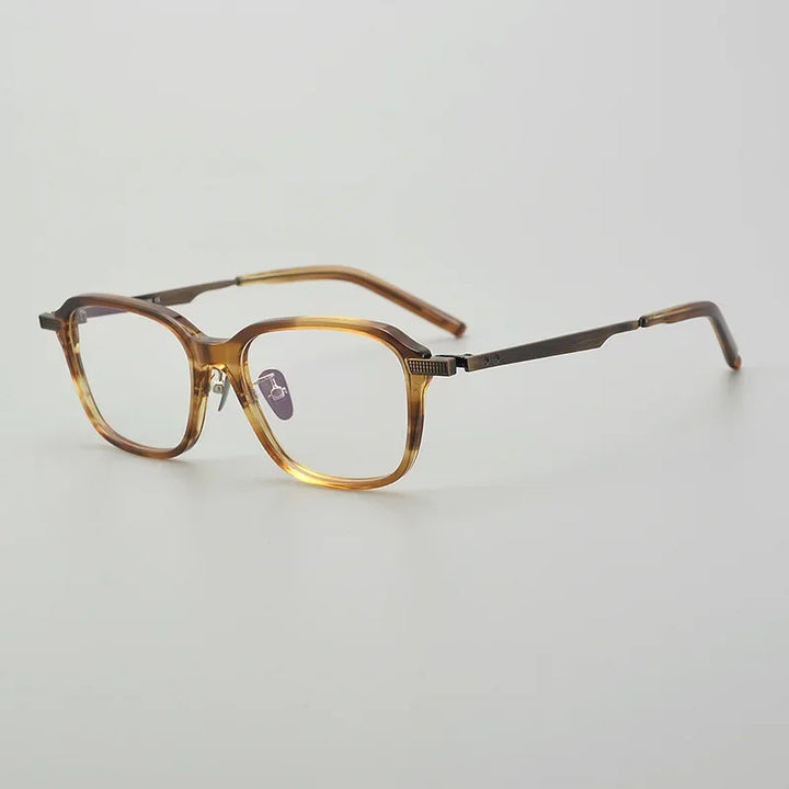 Aror Men's Full Rim Square Acetate Titannium Eyeglasses 59993