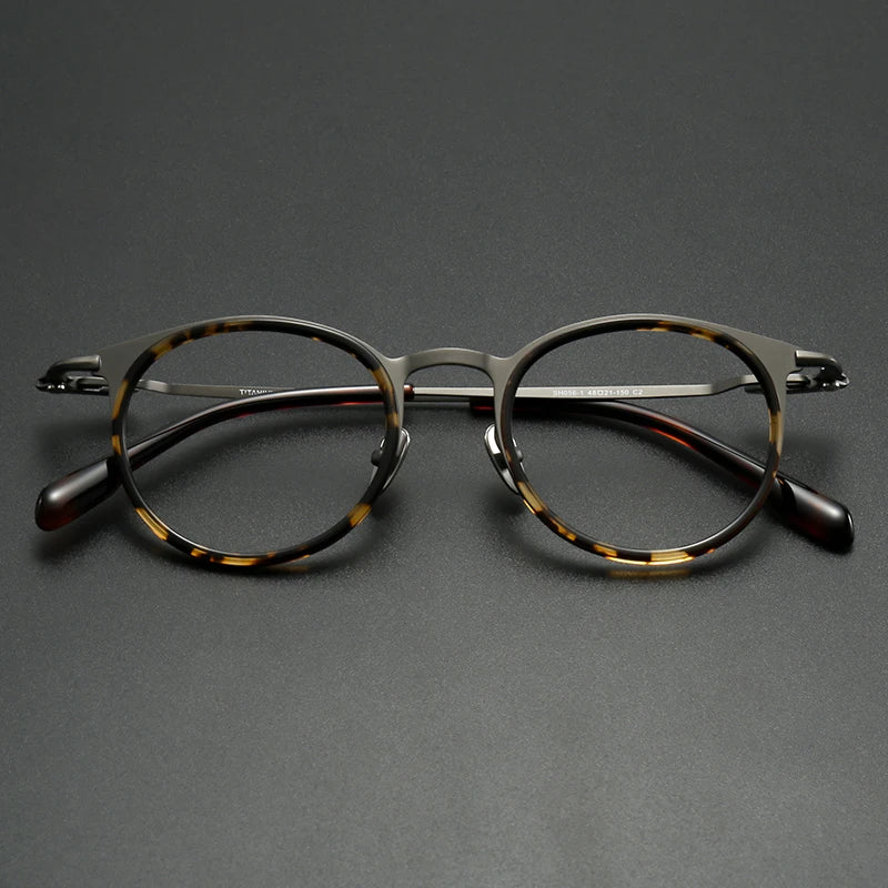 Muzz 0056D unisex round titanium acetate prescription eyeglasses — view 5