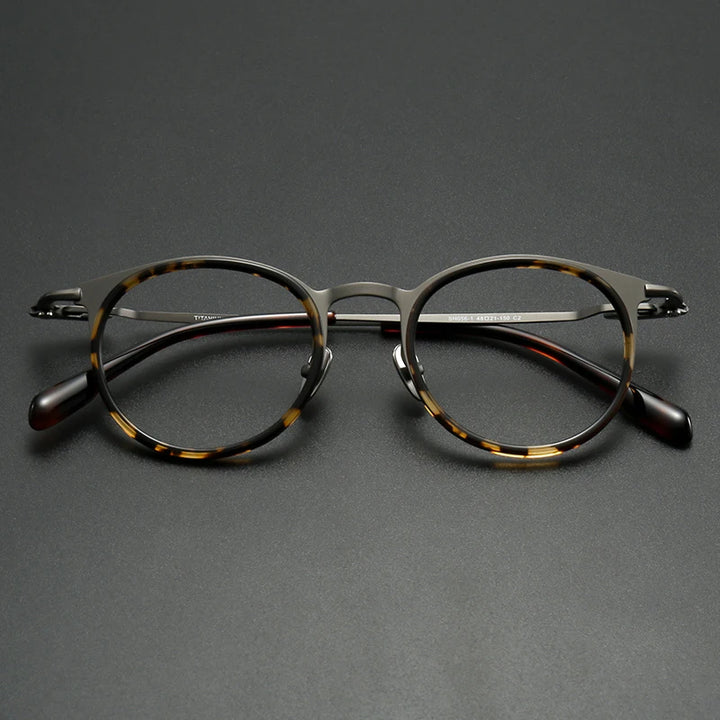 Muzz 0056D unisex round titanium acetate prescription eyeglasses — view 5