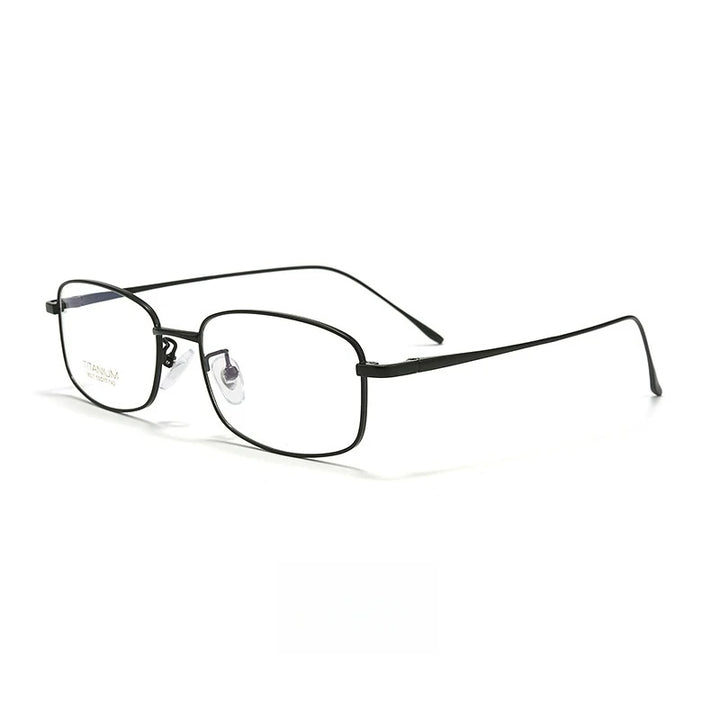 Yimaruili Men's Full Rim Square Titanium Eyeglasses Y8027 Full Rim Yimaruili Eyeglasses Black  