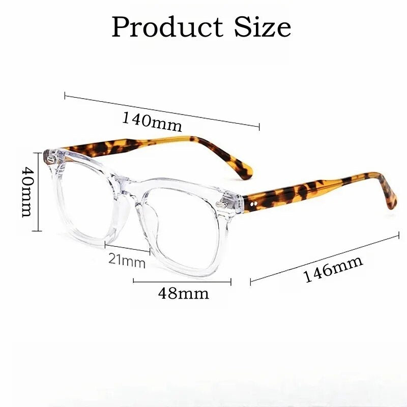 Yimaruili Unisex Full Rim Square Acetate Eyeglasses Kbt98612 Full Rim Yimaruili Eyeglasses   