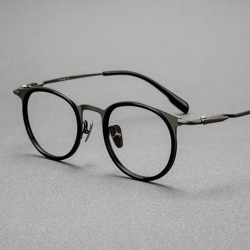 Black Mask Unisex Full Rim Oval Titanium Eyeglasses BM-0056