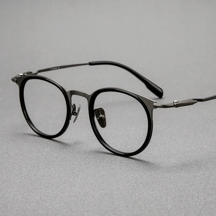 Black Mask Unisex Full Rim Oval Titanium Eyeglasses BM-0056