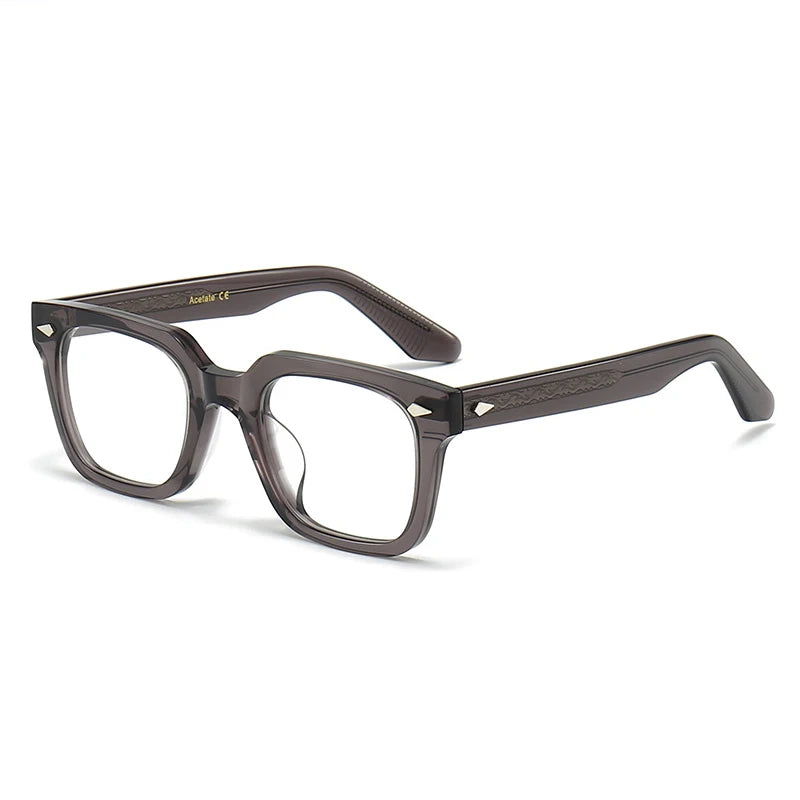 Black Mask Unisex Full Rim Square Thick Acetate Eyeglasses 914023 Full Rim Black Mask Gray