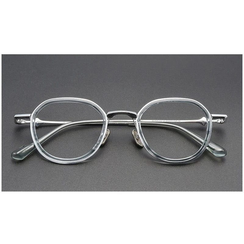 Muzz Women's Full Rim Round Square Acetate Titannium Eyeglasses 817810