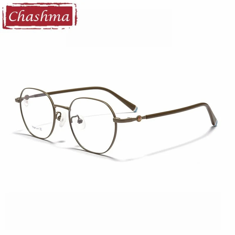 Chashma Ochki Unisex Youth's Full Rim Polygon Titanium Eyeglasses 881028