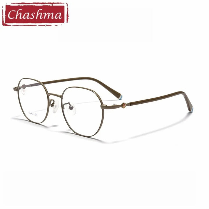 Chashma Ochki Unisex Youth's Full Rim Polygon Titanium Eyeglasses 881028