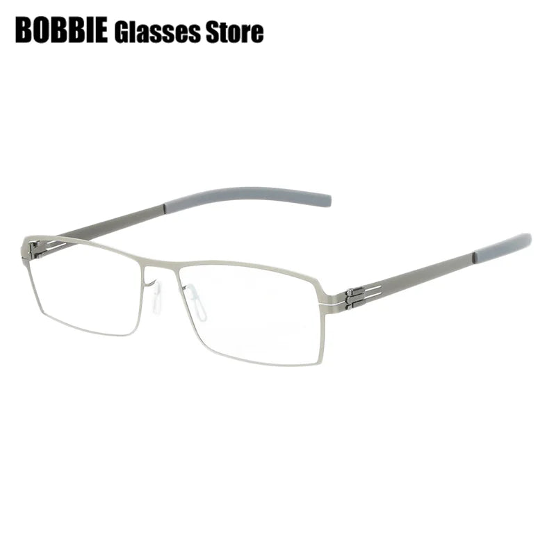 Bobbie Unisex Full Rim Square Screwless Steel Eyeglasses 508576