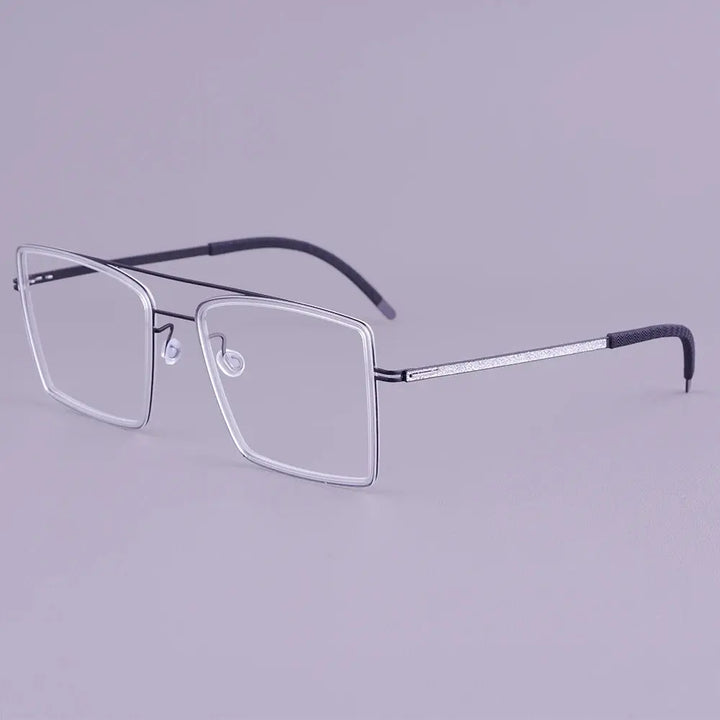 Bobbie 476456 Men’s Full Rim Square Double Bridge Titanium Frames FuzWeb