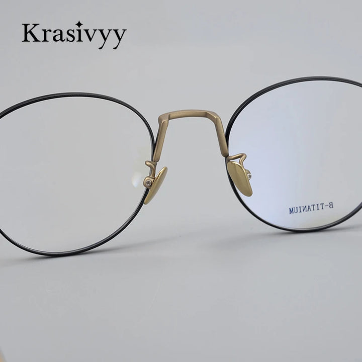 Krasivyy Unisex Full Rim Round Titanium Eyeglasses Kr871 Full Rim Krasivyy   