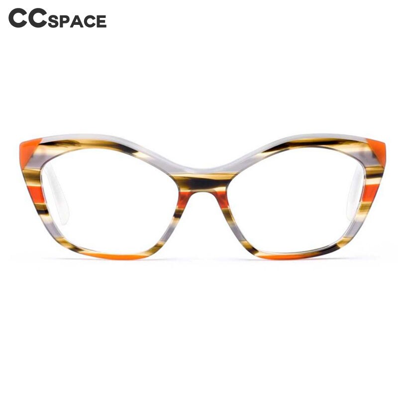 CCSpace Unisex Full Rim Cat Eye Acetate Fiber Eyeglasses 56527 Full Rim CCspace   