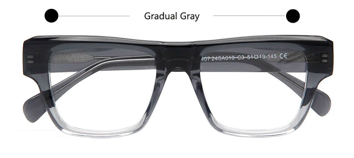Esnbie Unisex Full Rim Square Acetate Thick Temple Eyeglasses 40191
